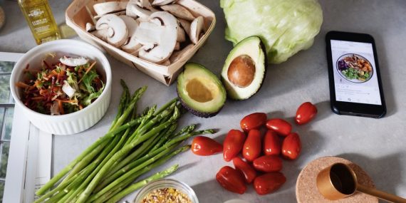 A fresh selection of vegetables and ingredients for preparing a nutritious meal.